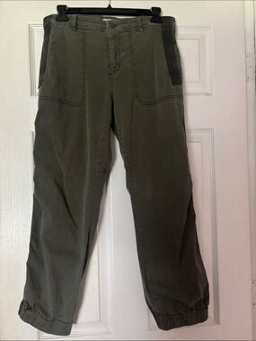 Anthropologie Olive Green Cropped Utility Pants
